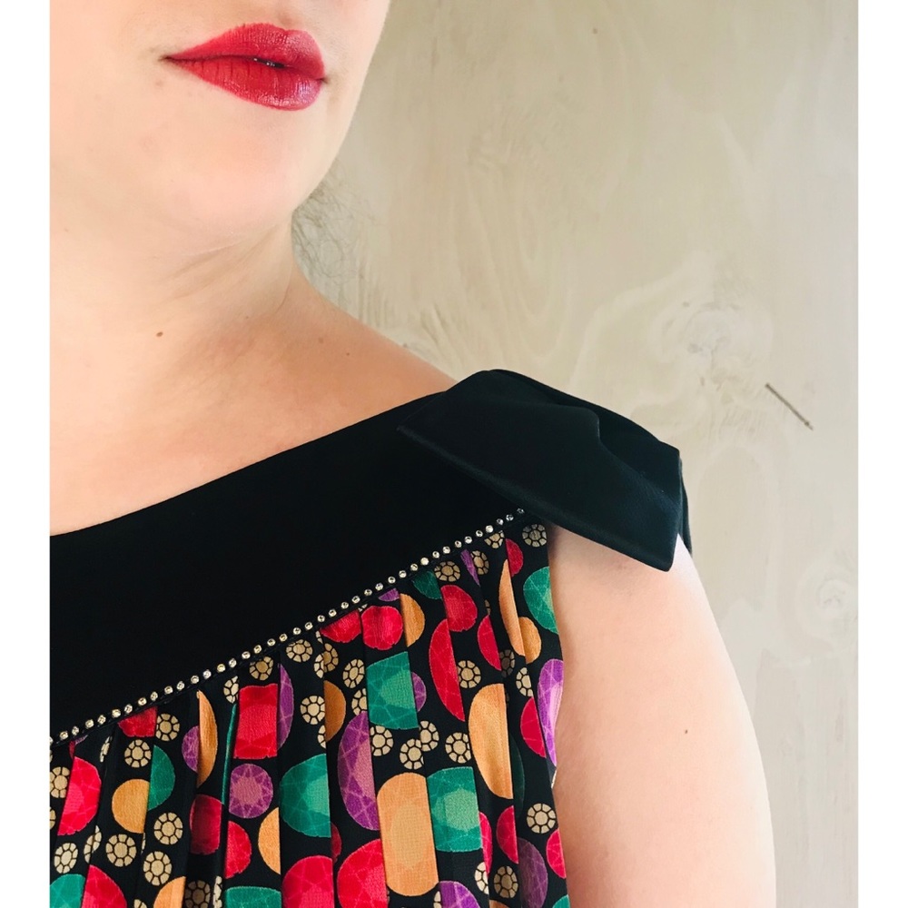 Vintage Soo Yung Lee colorful silk flapper dress